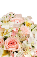 Bouquet of beautiful flowers a background