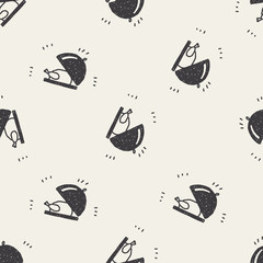doodle chicken seamless pattern background