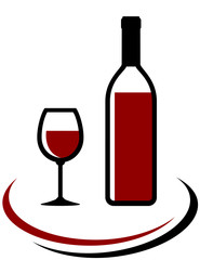 bottle and glass of red wine