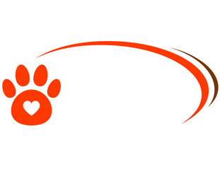 veterinarian background with paw and heart