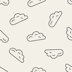 Doodle Cloud seamless pattern background