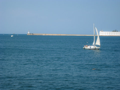 Fototapeta seascape, yacht