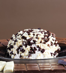 still life of chocolate with chocolate cake