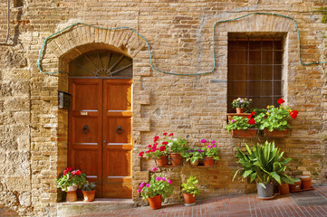 Fototapeta na wymiar Residential in San Gimignano, Tuscany, Italy