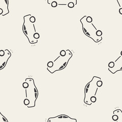 doodle car seamless pattern background