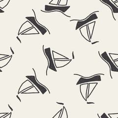 doodle sailboat seamless pattern background