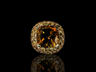 Orange precious stone jewel