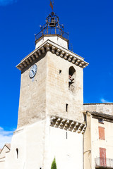 Fototapeta na wymiar bell tower of Saint Vincent Church, Nyons, Rhone-Alpes, France