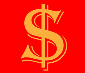 Flat dollar icon
