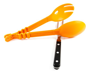 Salatzange mit Fleischgabel