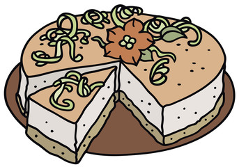 Hand drawing of a light cake