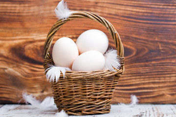 basket with eggs