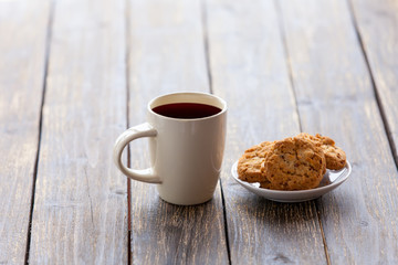 Cup of coffee and cookies