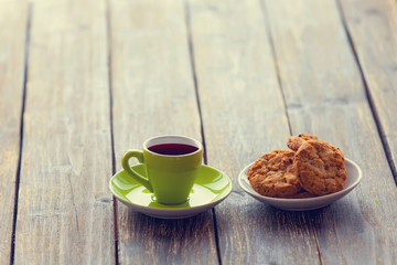 Cup of coffee and cookies