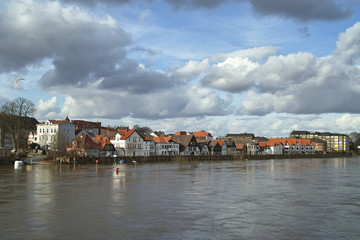 Obraz premium Weser-Hochwasser-Minden