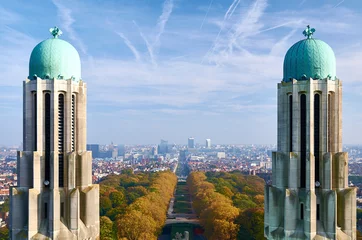 Foto op Aluminium Brussel - uitzicht vanaf de Nationale Basiliek van het Heilig Hart © arvelius