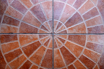 Ceramic tiles. Beige mosaic ceramic tiles floor.