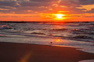 Fototapeta Zachód słońca nad morzem obraz