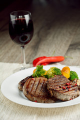 Delicious grilled beef steakes