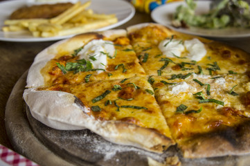 food pizza spaghetti carbonara lunch hungry dinner taste