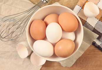 Eggs and whisk