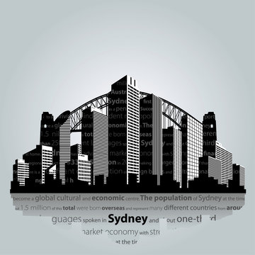 Vector. Sydney silhouette.