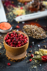 different aromatic spices background