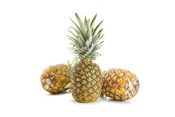 fresh pineapple on white background