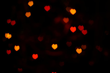 Red Orange Heartshaped Bokeh