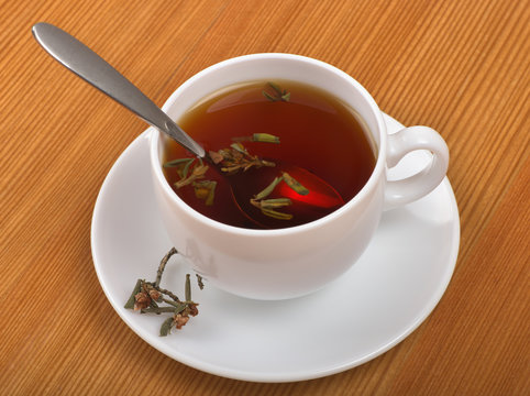 Curative tea drink with Rhododendron adamsii
