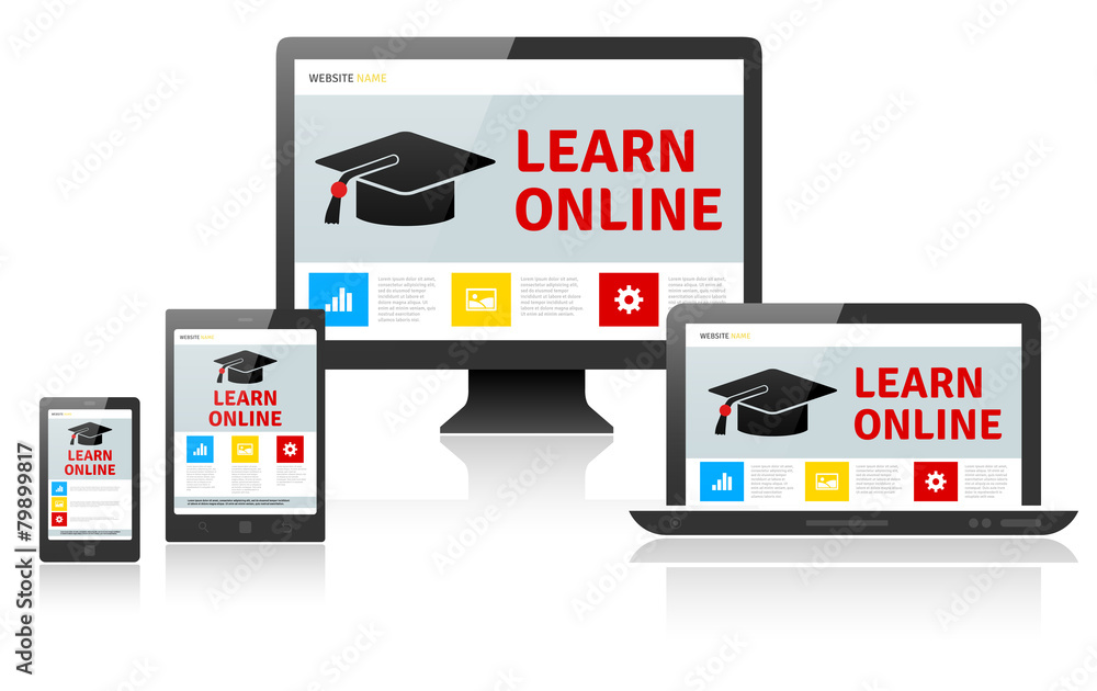Poster responsive web design on different devices - learn online