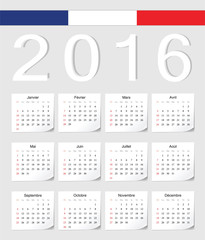 French 2016 calendar