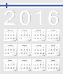 Finnish 2016 calendar