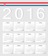 Croatian 2016 calendar