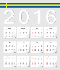 Swedish 2016 calendar