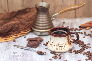 Hot coffee in the morning