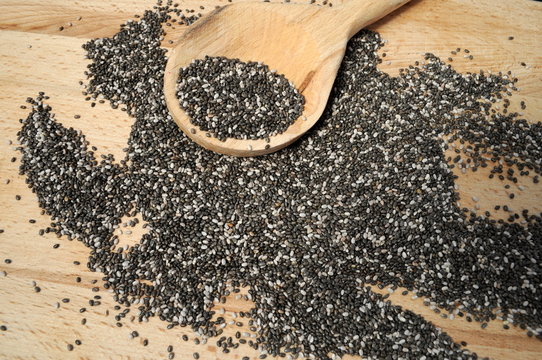 Chia seeds, a healthy source of antioxidants, omega 3 and fiber
