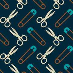 abstract seamless background with sewing accessories
