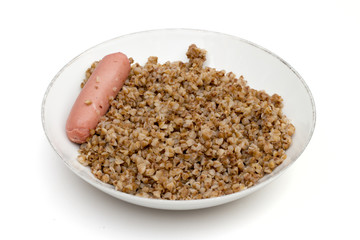buckwheat on the white background