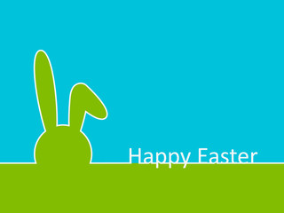 Background with outline bunny ears. Happy Easter