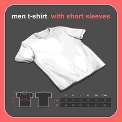 Realistic t-shirt mockup with size chart - 79902448