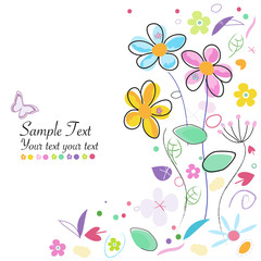 Decorative spring flowers abstract greeting card © Gulsen Gunel