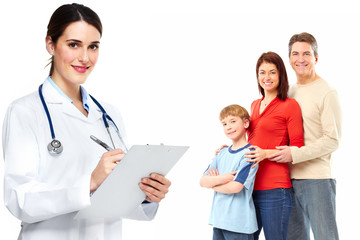 Medical family doctor and patients.