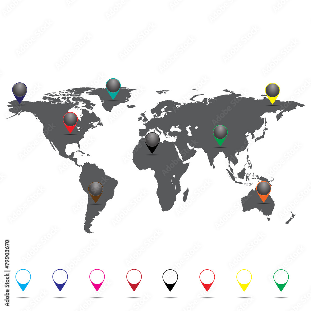Aufkleber land with color labels set of vector graphics