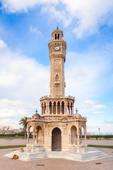 Fototapeta premium Izmir, Konak Square view with historical clock tower