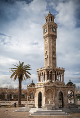 Fototapeta na wymiar Konak Square view with old clock tower, Izmir, Turkey