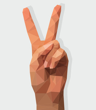 Woman hand in polygonal style two