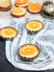 Tart, tartlet with lemon curd