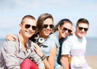 group of teenagers hanging out