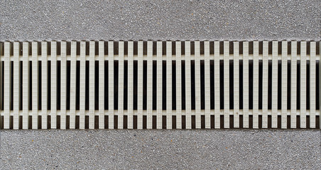 grating decorate with pool for filter and treatment water